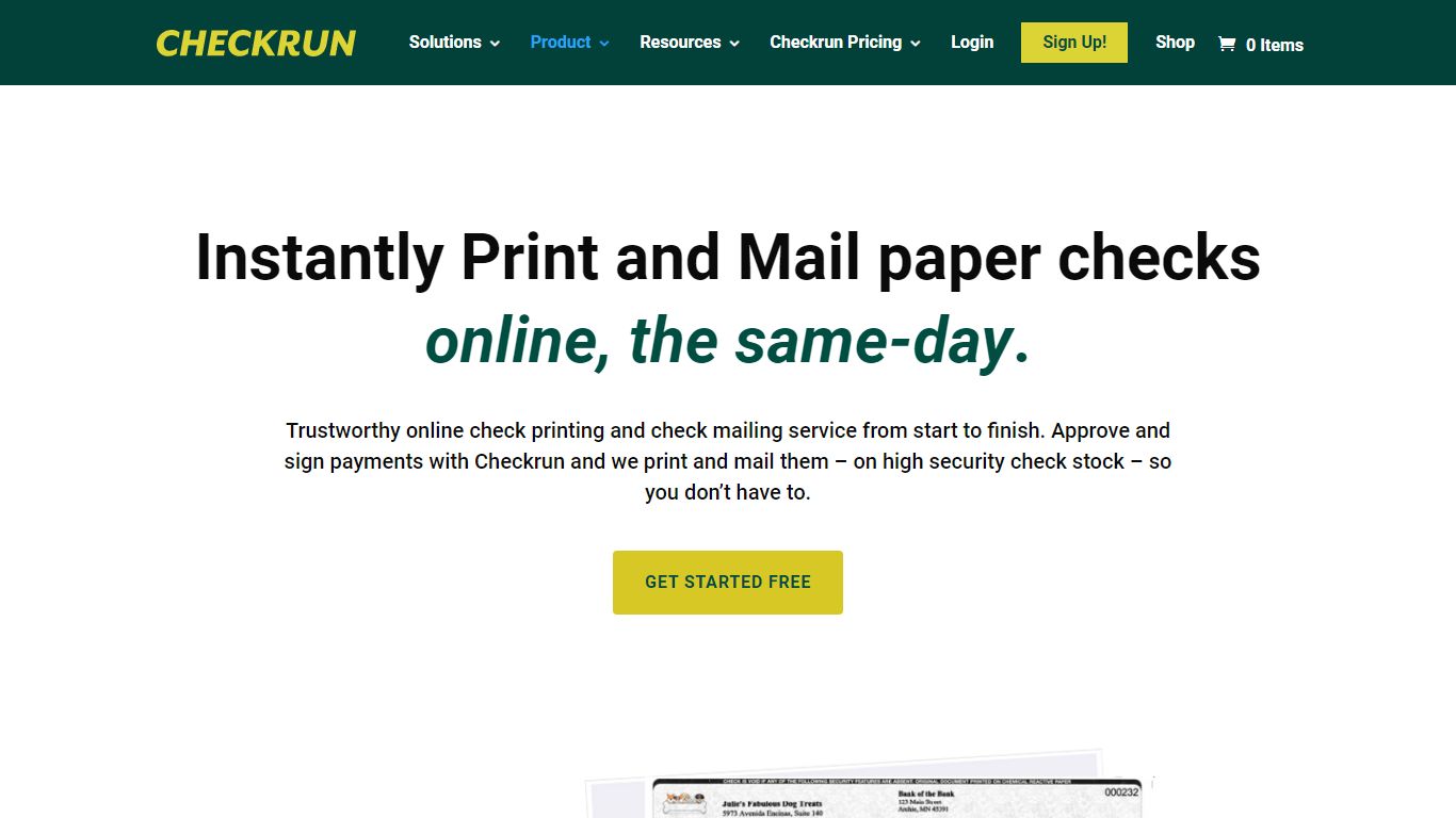 Same-Day Check Mailing Service | Print and Mail Checks Online